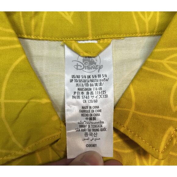 Disney Princess Tiana Bayou Adventure Jumpsuit Costume Youth 5/6 Yellow Zip Up - Picture 4 of 5